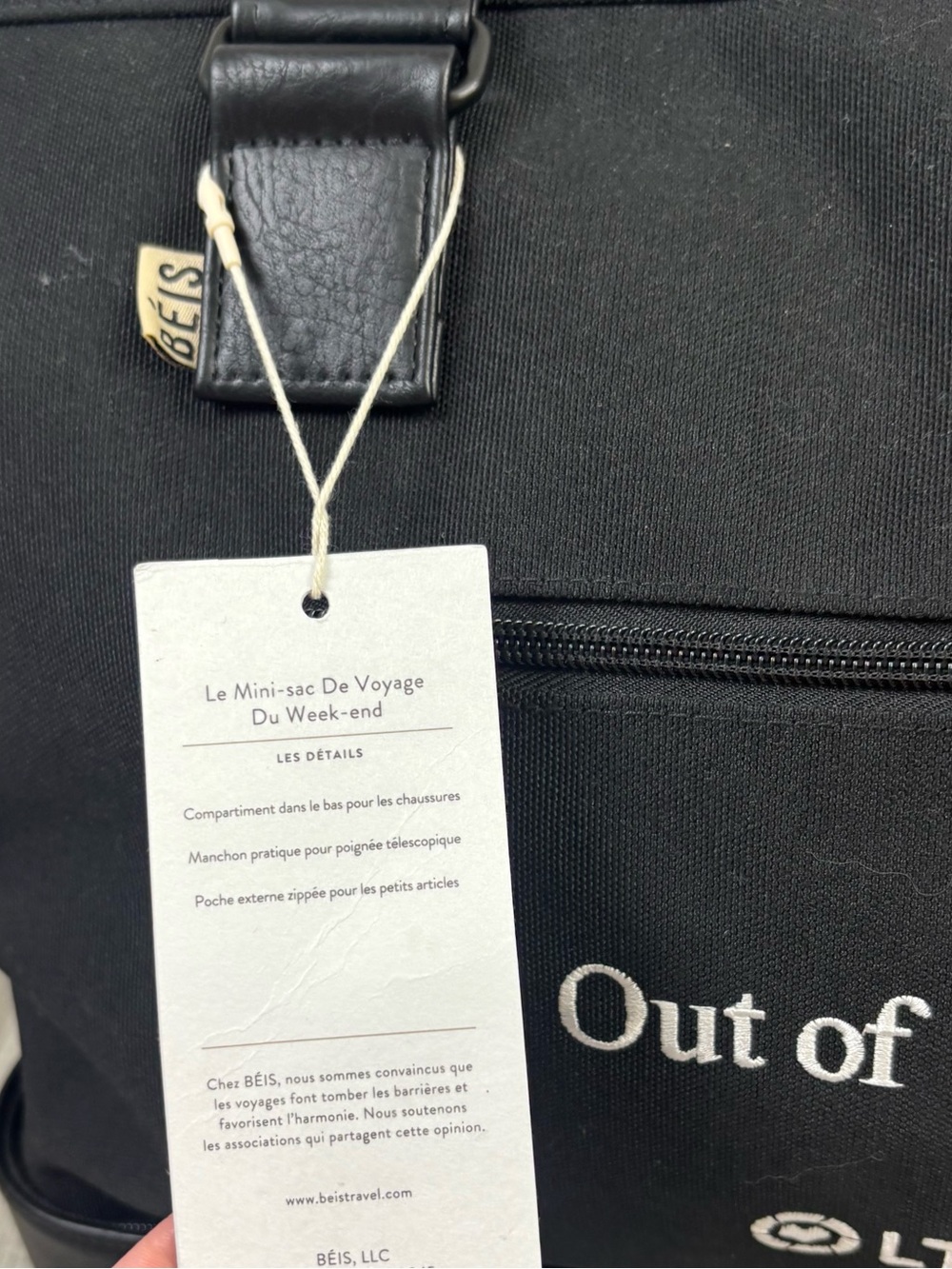 NWT BÉIS The Mini Weekender Black Bag - Picture 4 of 11